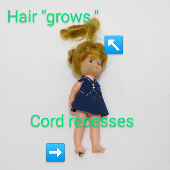 Uneeda Doll 1970s Growing Hair Pull String Mechanism Changeable Clothing RARE - Picture 9 of 11